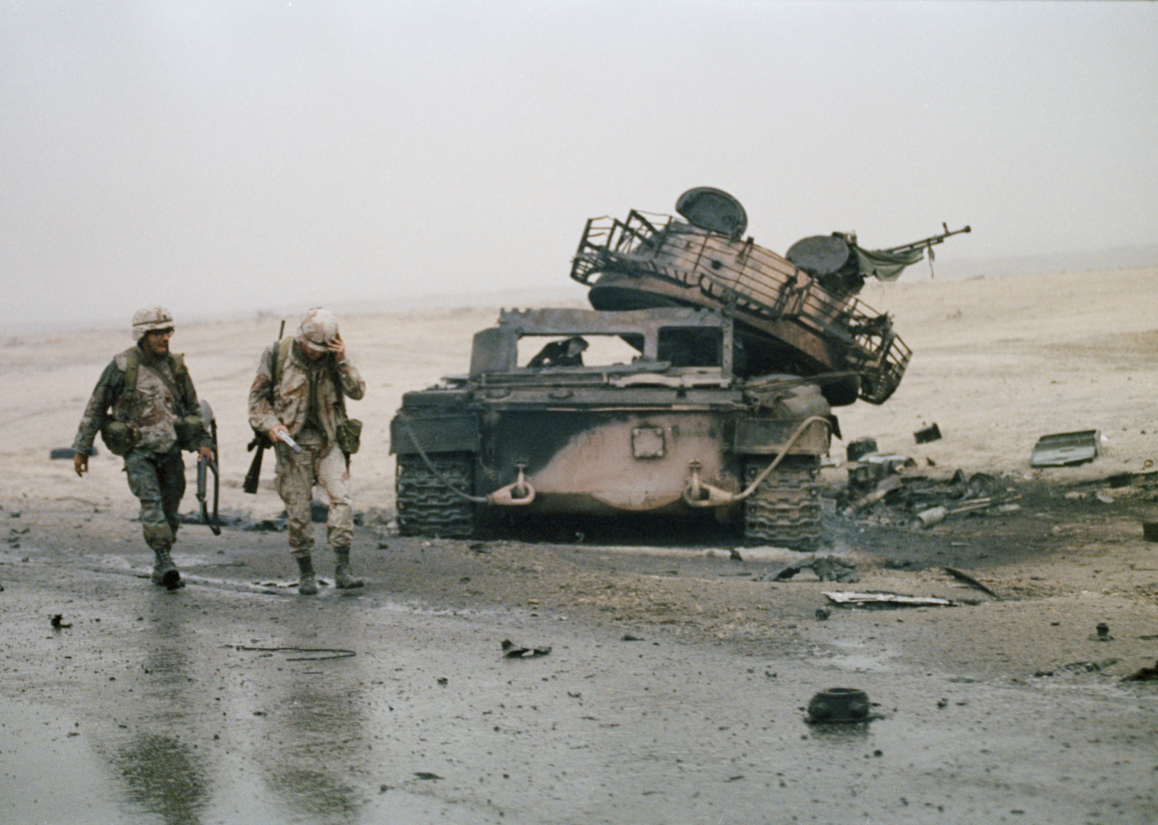 Troops in the Persian Gulf region during the Gulf War, circa 1991. 