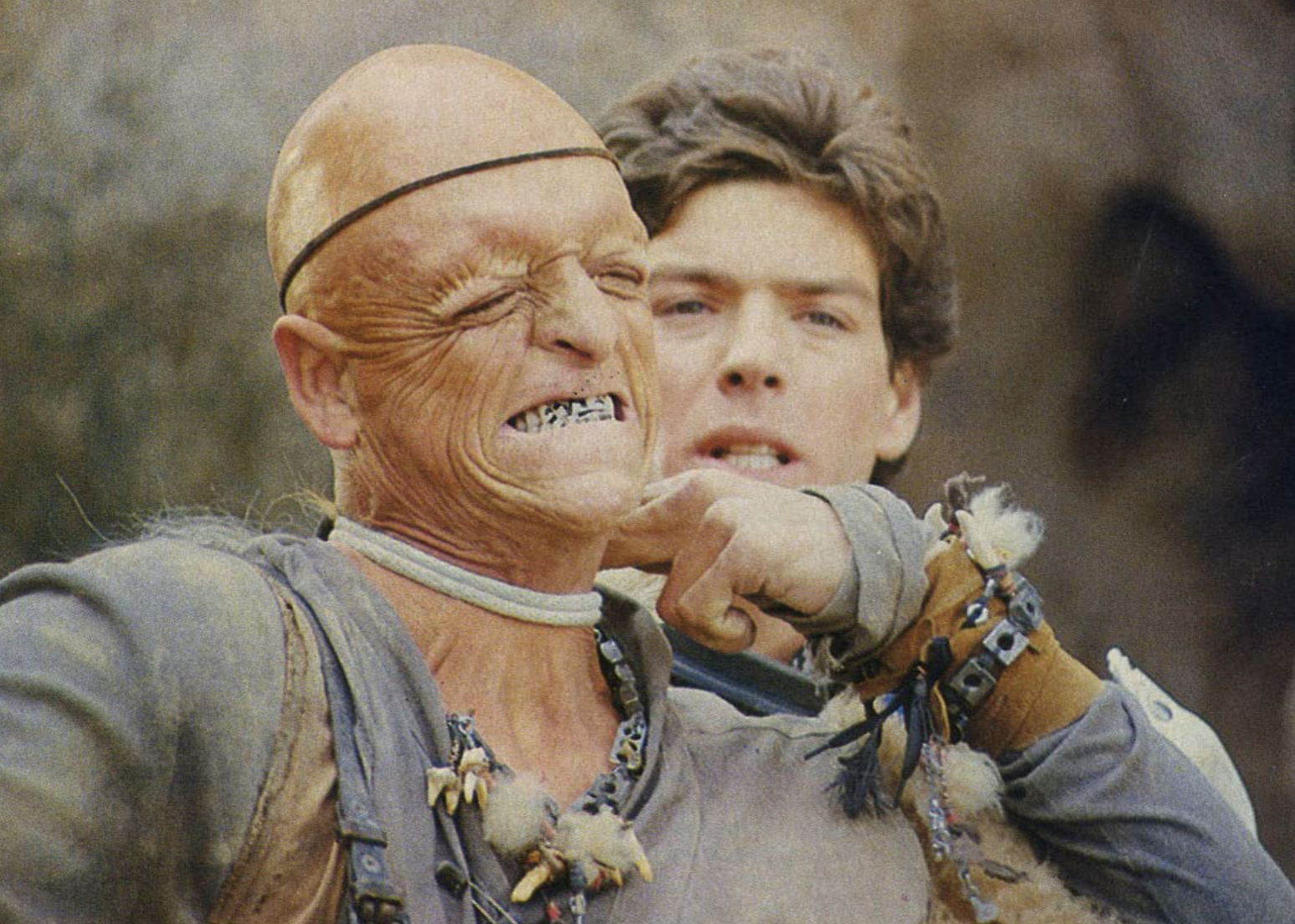 Michael Berryman and Kevin Spirtas in The Hills Have Eyes Part II