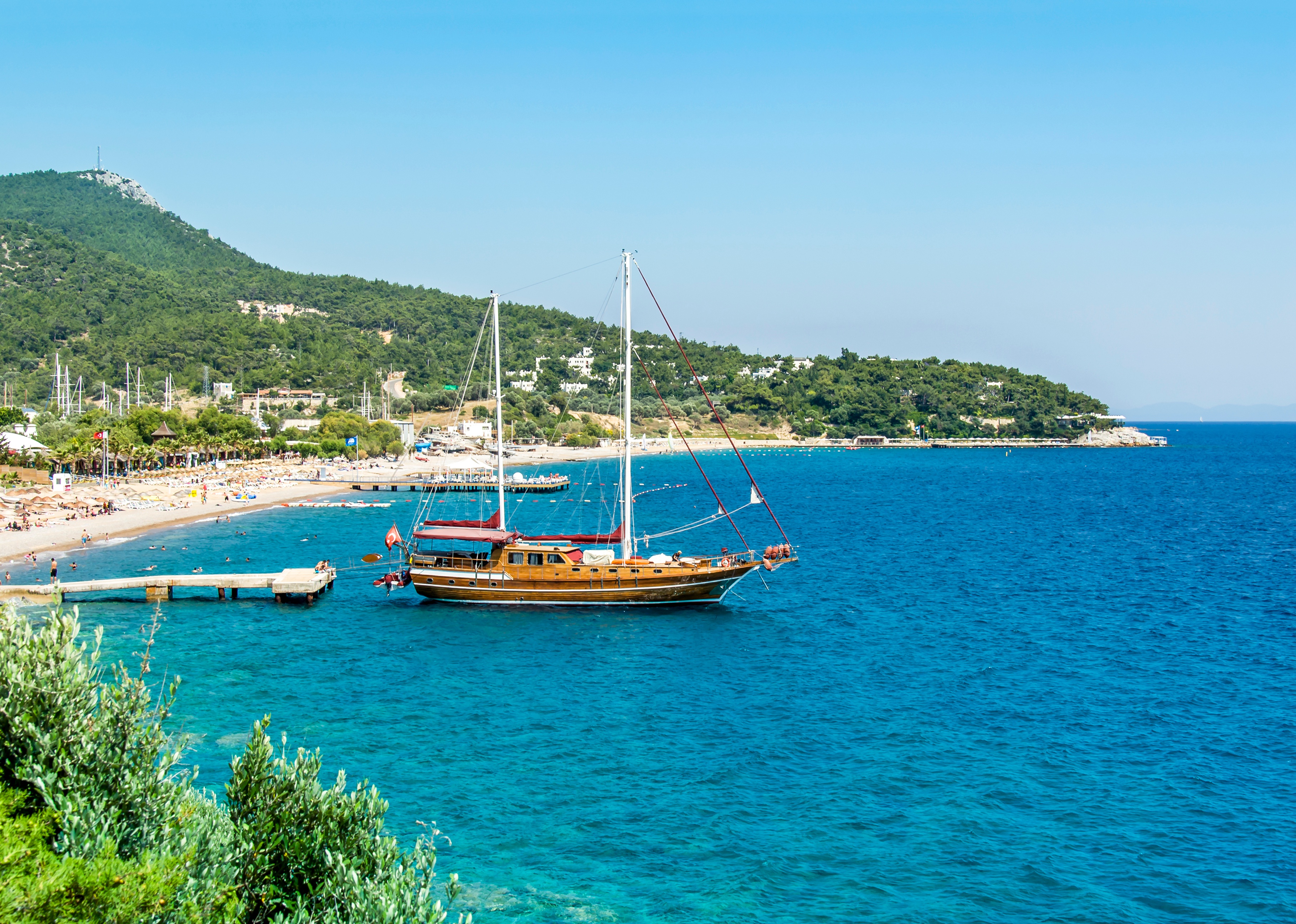 Sailboat at Cove of Kargicik, Village of Yaliciftlik.