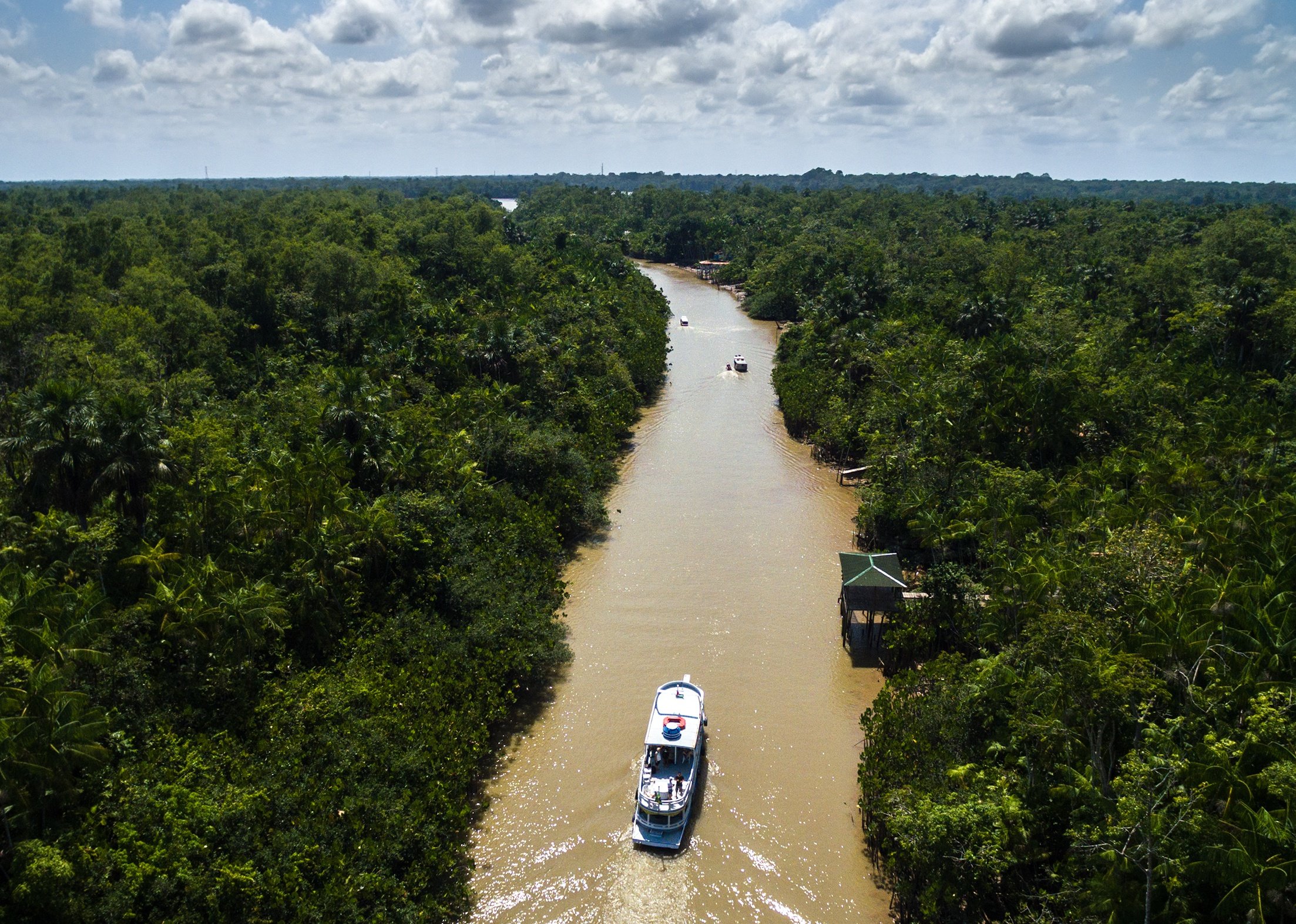 Aerial View of Amazon River in Belem do Para, Brazil.