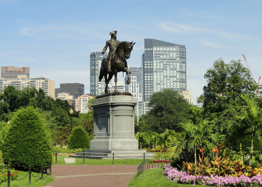 Statue of George Washington on his horse in Boston