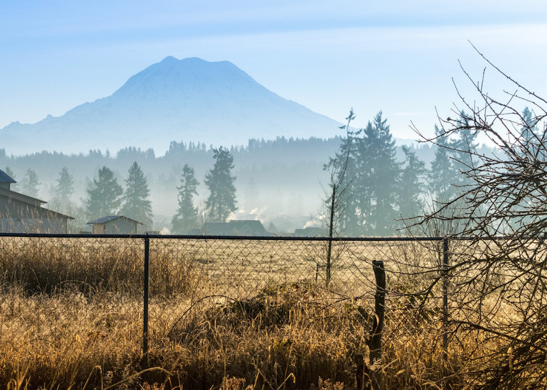#22. Washington Mt. Rainier looms over farmland