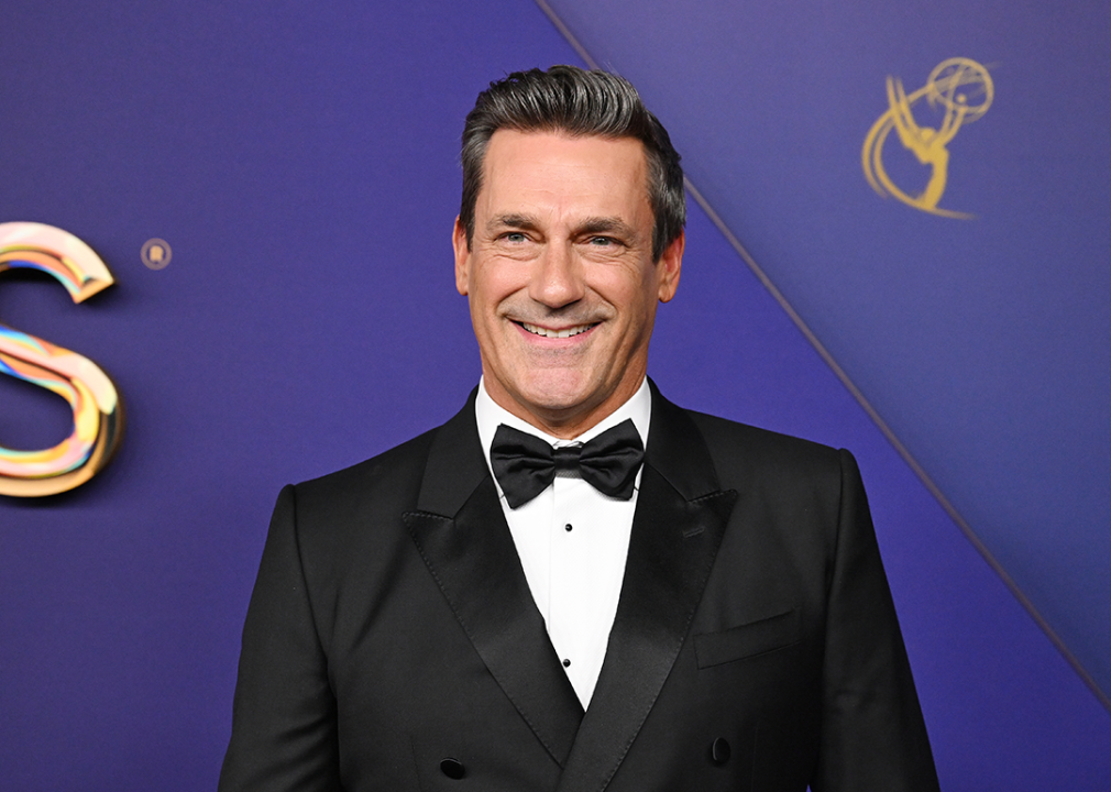 Jon Hamm smiling at the 76th Primetime Emmy Awards.