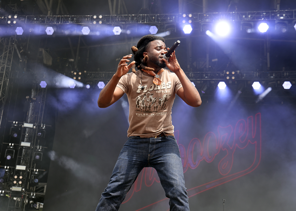 Shaboozey performs during the 2024 Roots Picnic.