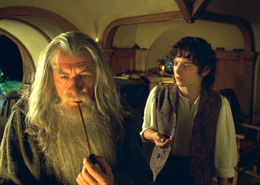 Ian McKellen and Elijah Wood in a scene from ‘The Lord of the Rings: The Fellowship of the Ring’.