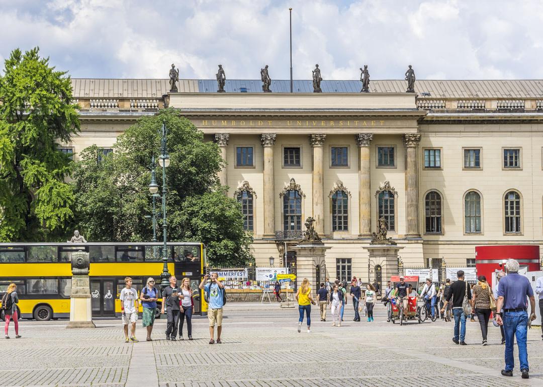 Students on the campus of Humboldt University of Berlin