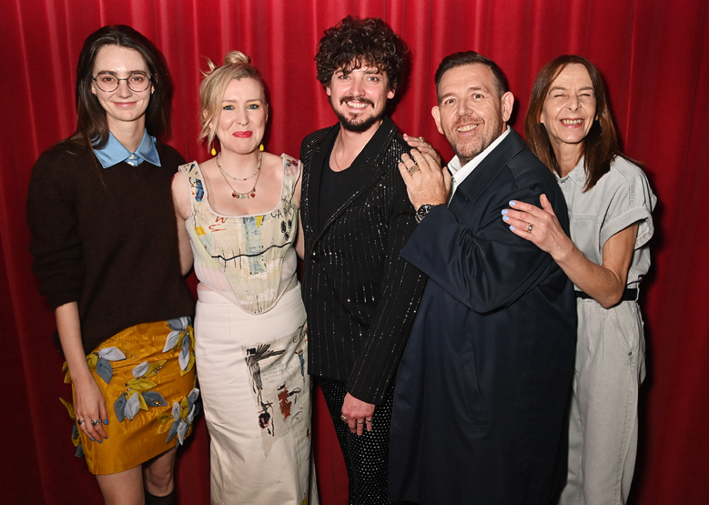 Tanya Reynolds, Alice Lowe, Aneurin Barnard, Nick Frost and Kate Dickie attend a screening of “Timestalker".