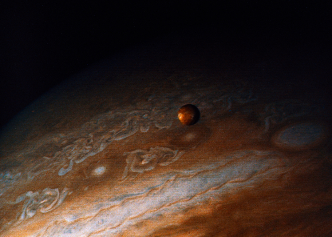 Close view of Jupiter seen from Voyager 2.