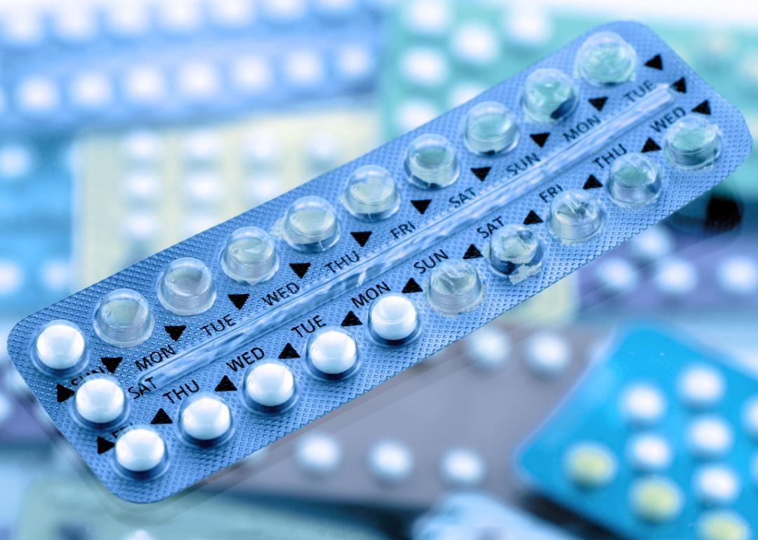 Oral contraceptive pill packages.
