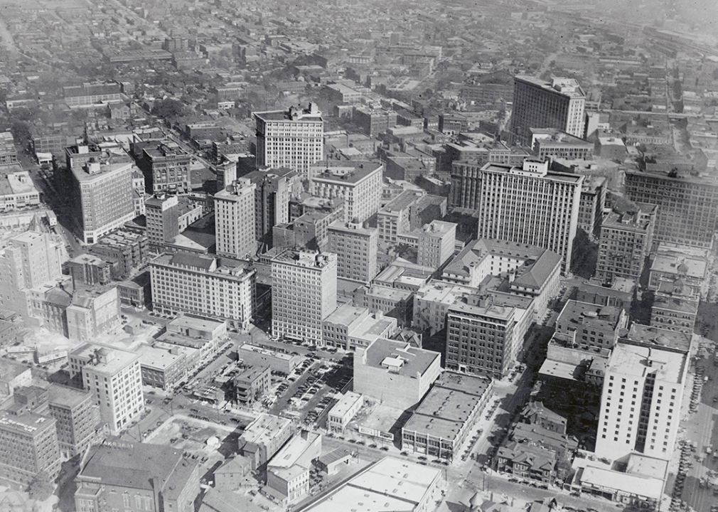 Aerial view of downtown.