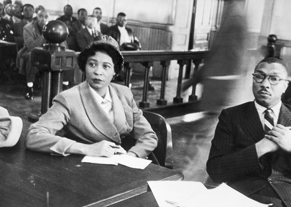 Daisy Bates in courtroom.