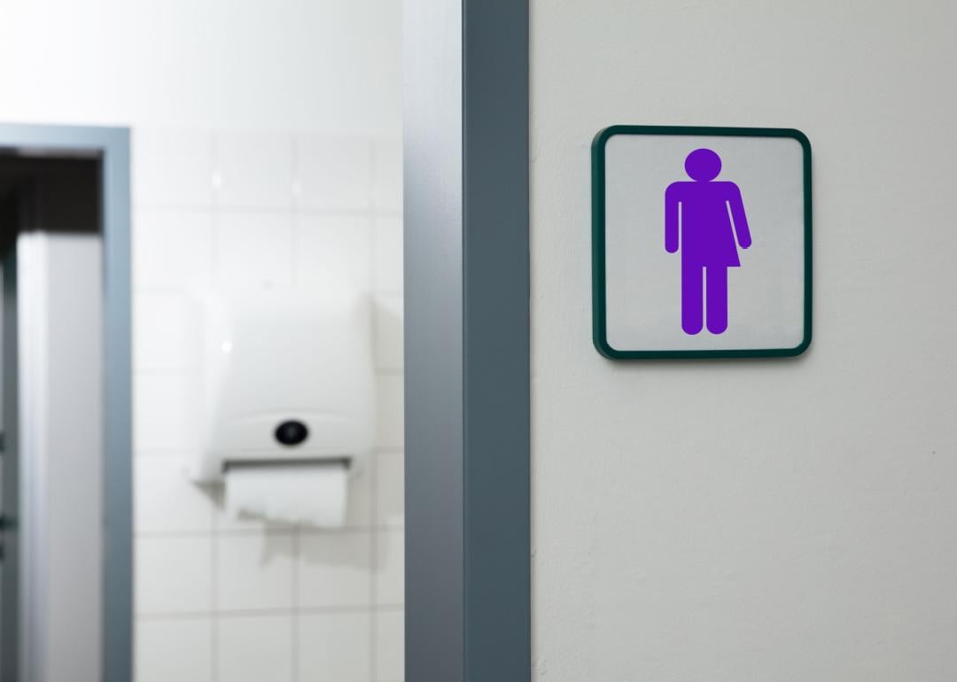 Sign for a gender neutral public restroom.