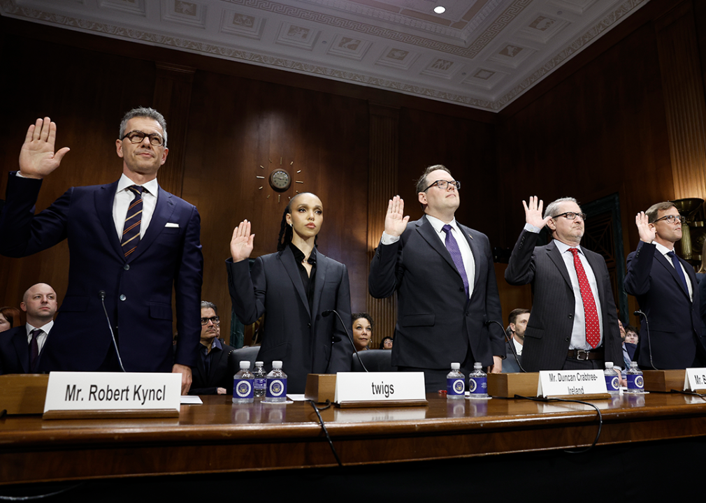 Robert Kyncl, FKA twigs, BBBen Sheffner, Graham Davies, and Lisa P. Ramsey at Senate hearing on “The Nurture Originals, Foster Art, and Keep Entertainment Safe (NO FAKES) Act”.