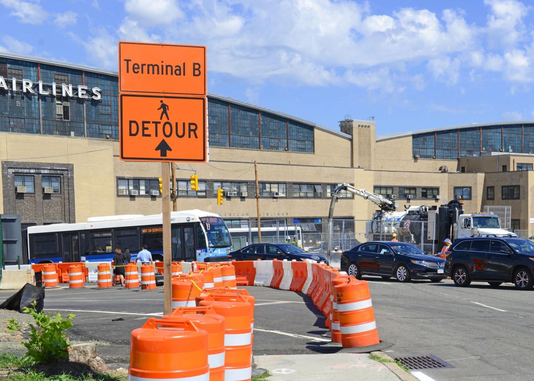 Road work and construction at LGA.