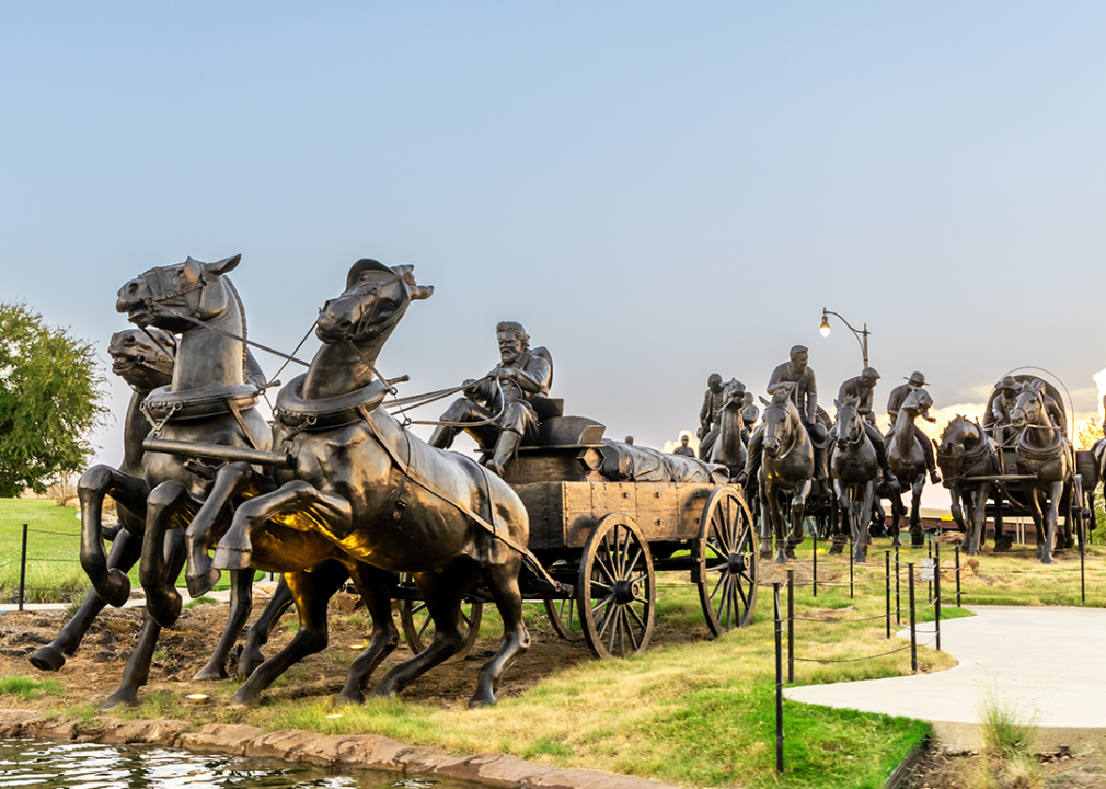 Monument of The Land Run of 1889 in Oklahoma City.