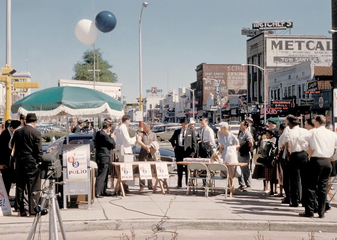 People receive polio vaccine in Columbus, Georgia.