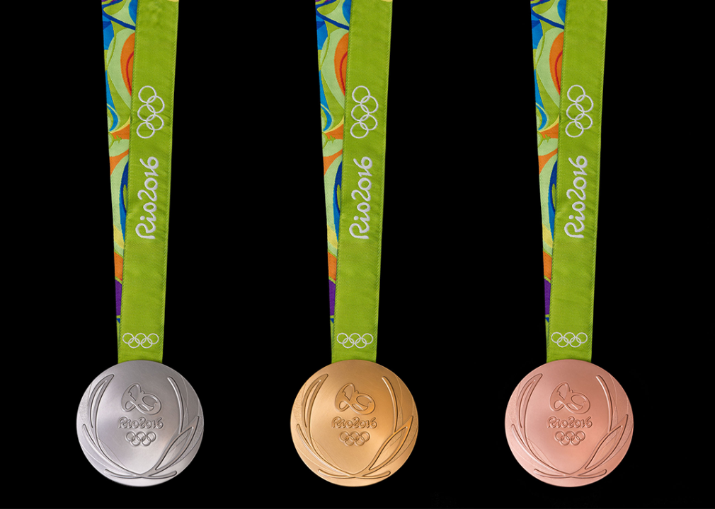 Set of medals from the Rio Olympic Games 2016.