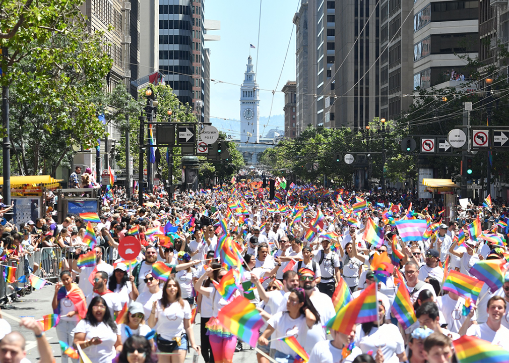 People march in the San Francisco Pride Parade.
