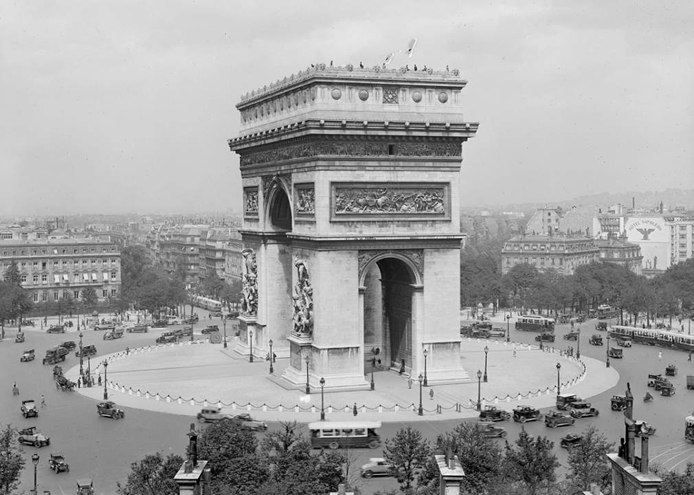 Etoile square and the Arc de Triomphe.
