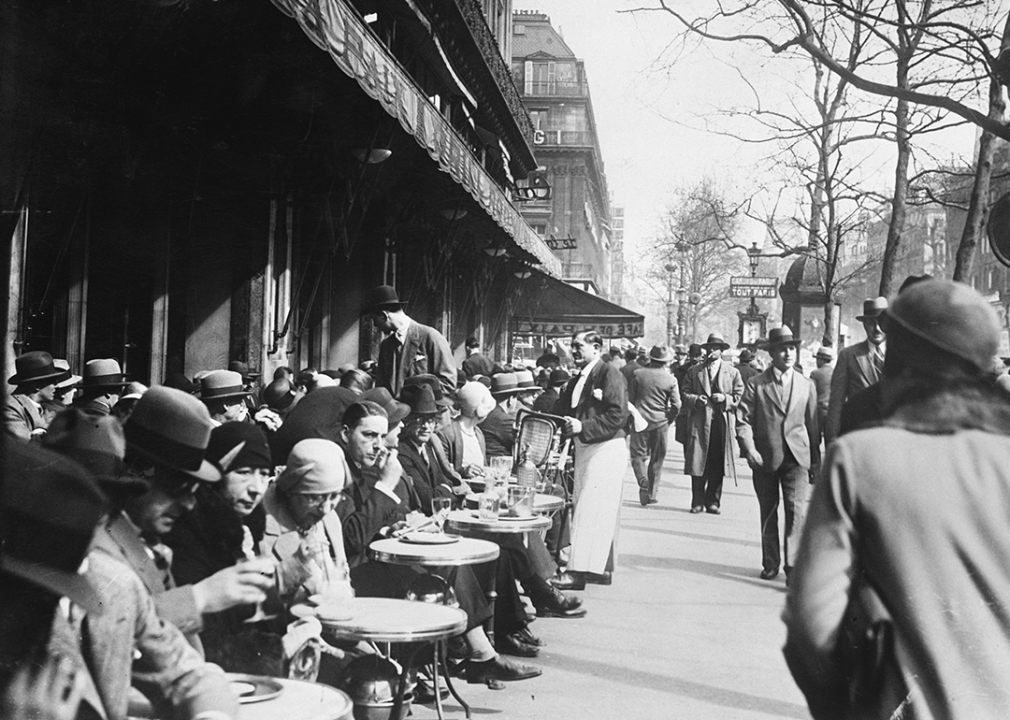 People seated at Cafe de la Paix.