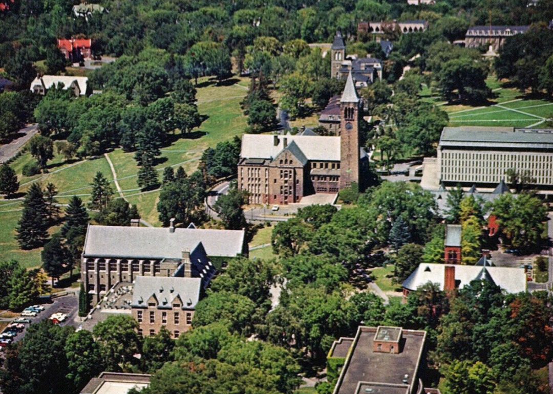 Aerial view of Cornell University.