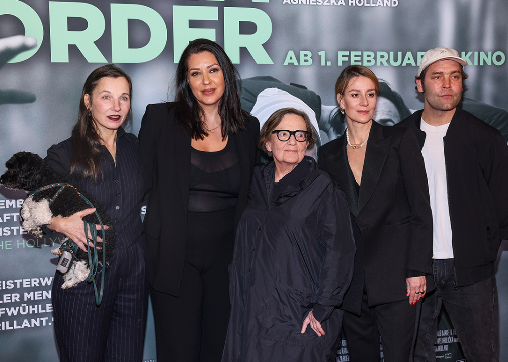 Meret Becker, Jasmin Shakeri, Agnieszka Holland, Maja Ostaszewska and Axel Bosse attend the Berlin premiere of ‘Green Border’.