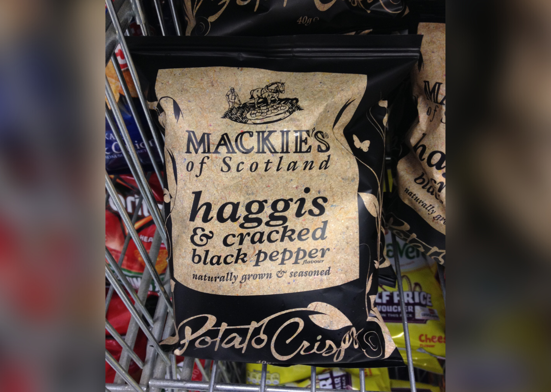 Mackie’s of Scotland Haggis bag in supermarket.