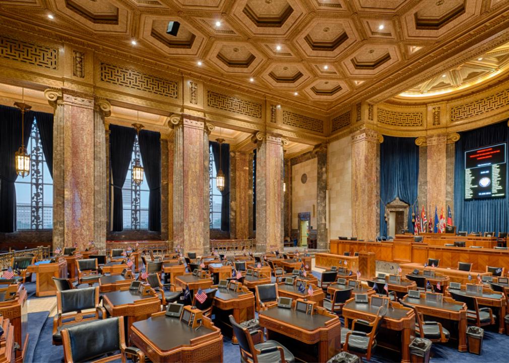 Senate chamber at Louisiana State Capitol building