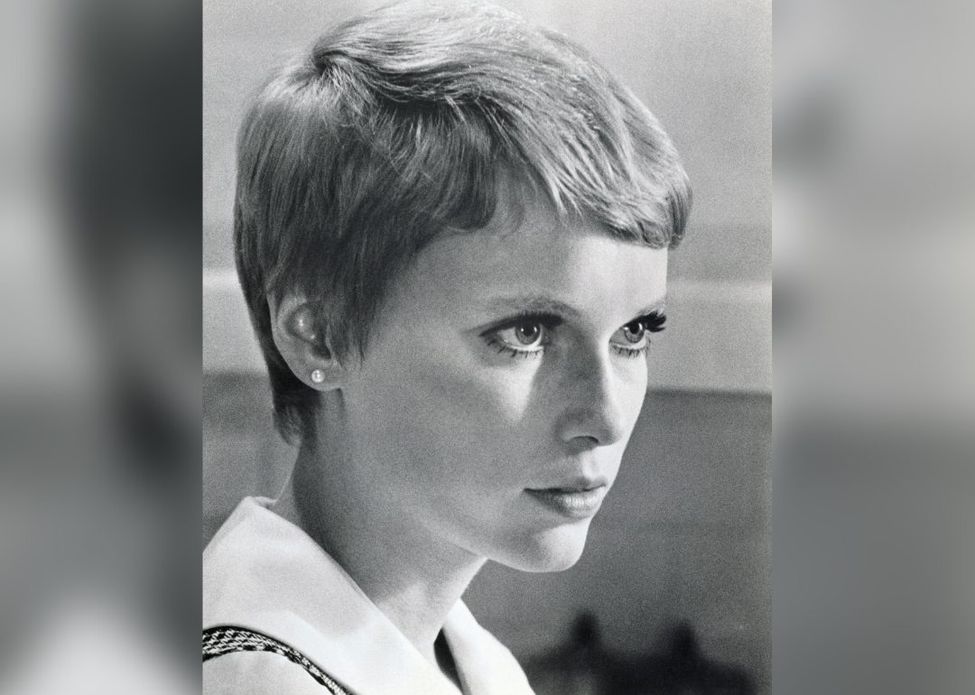 Portrait of Mia Farrow.