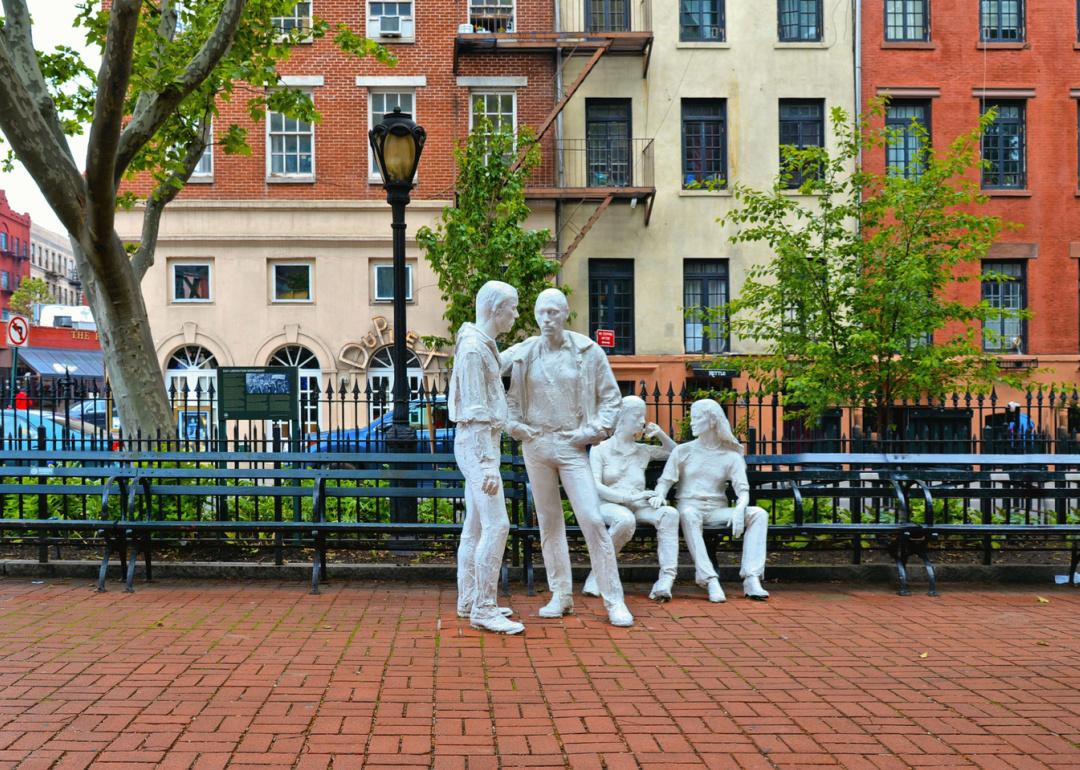 Christopher Park sculptures in Greenwich Village New York