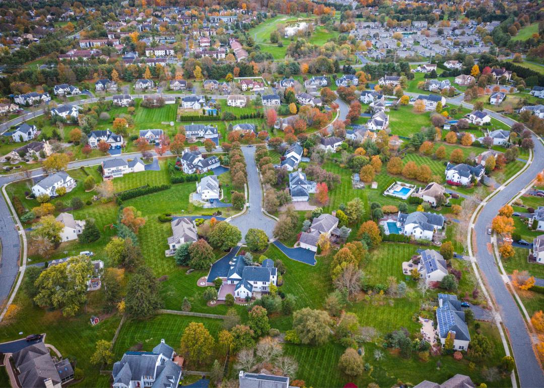 Aerial view of homes in New Jersey