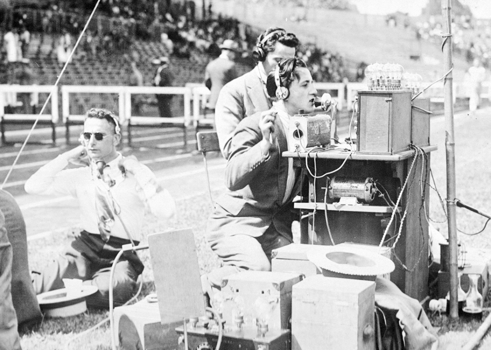 Radio announcer at Colombes Stadium.