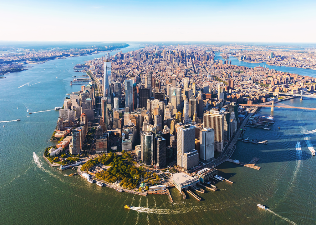 Aerial view of lower Manhattan.