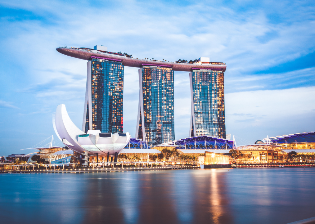 Skyline of Singapore Marina Bay at night