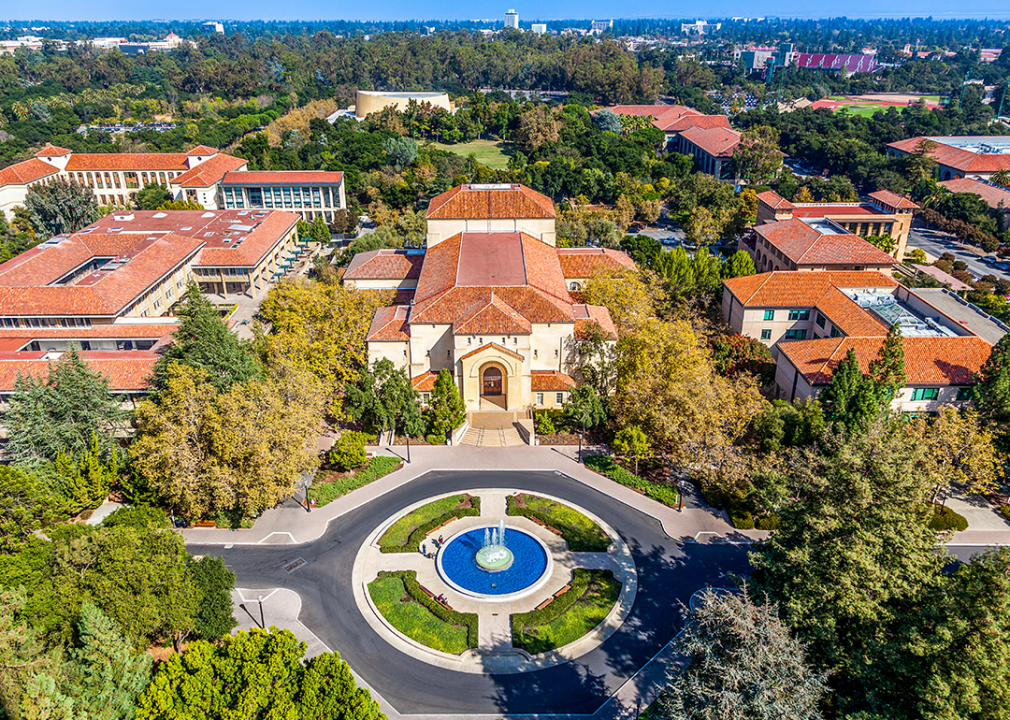 An aerial view of Stanford campus.