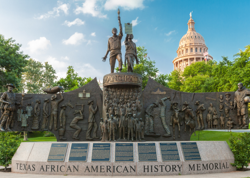 African American History Memorial at State Capitol in Austin, Texas