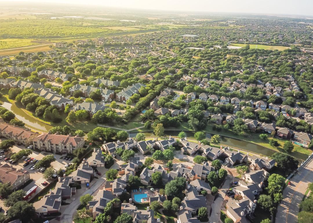 Suburban subdivisions in Dallas Texas metro area