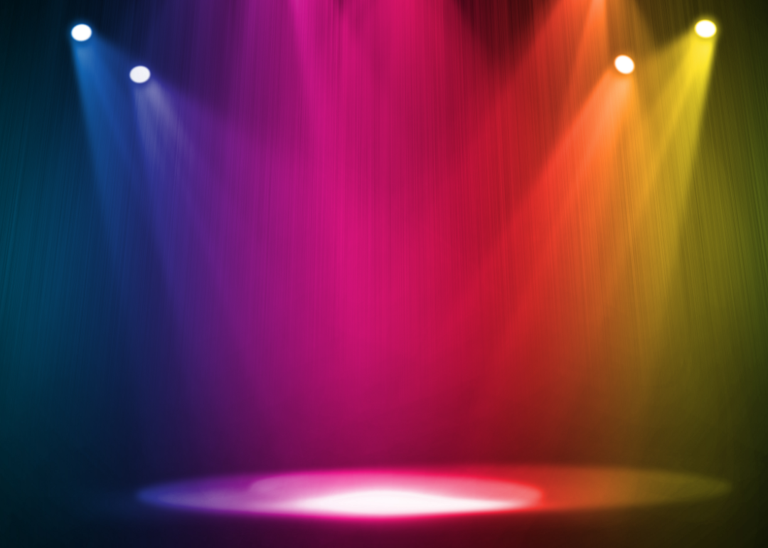 Colorful lights on theater stage
