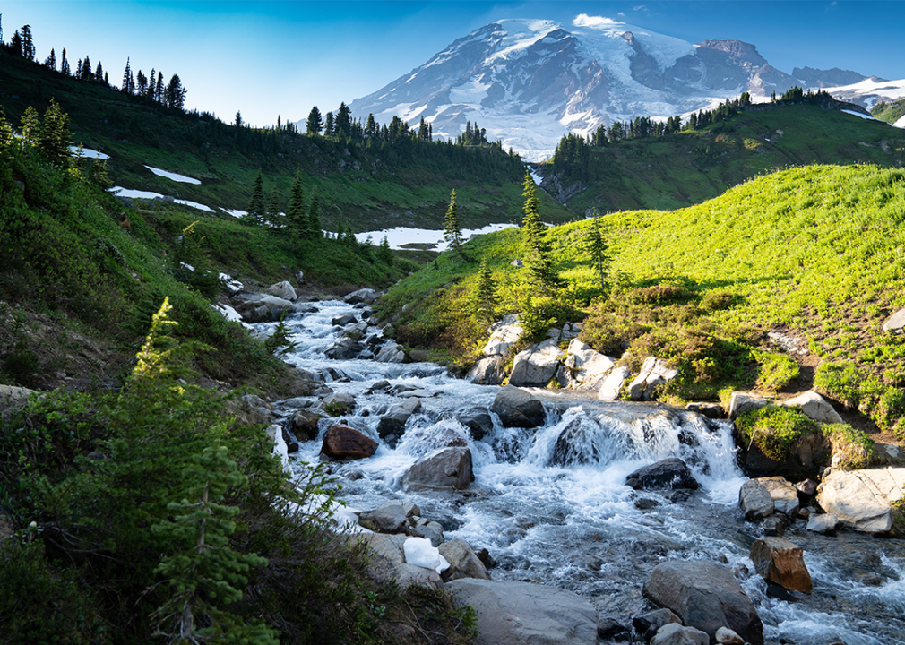 Myrtle Falls in Mount Rainier National Park.