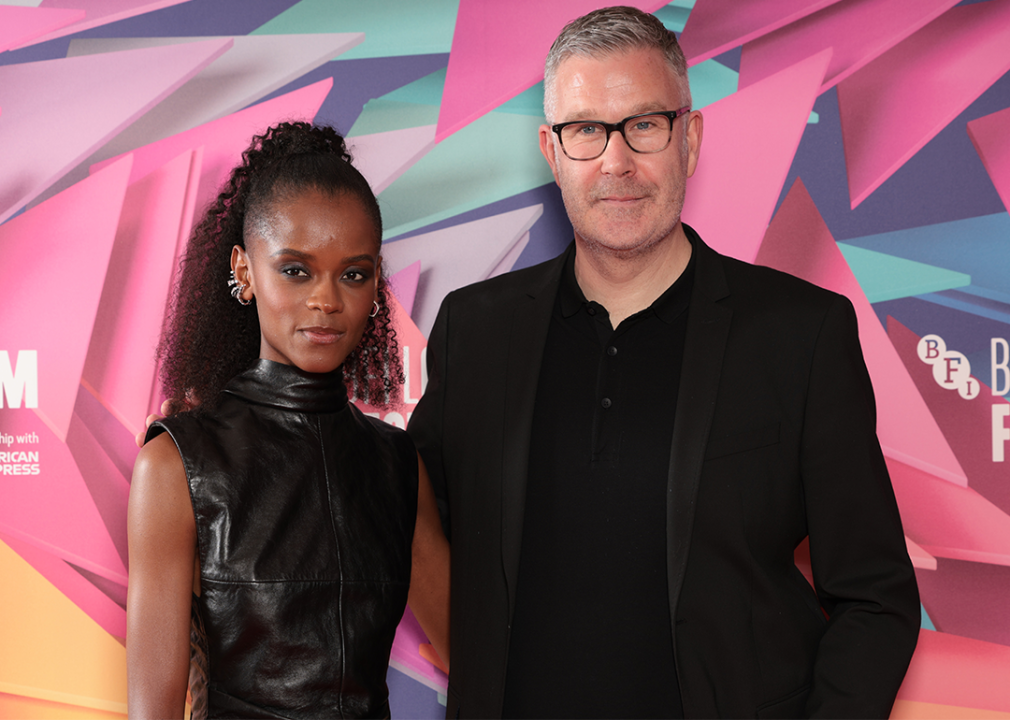 Letitia Wright and Director Frank Berry attend the ‘Aisha’ UK premiere.