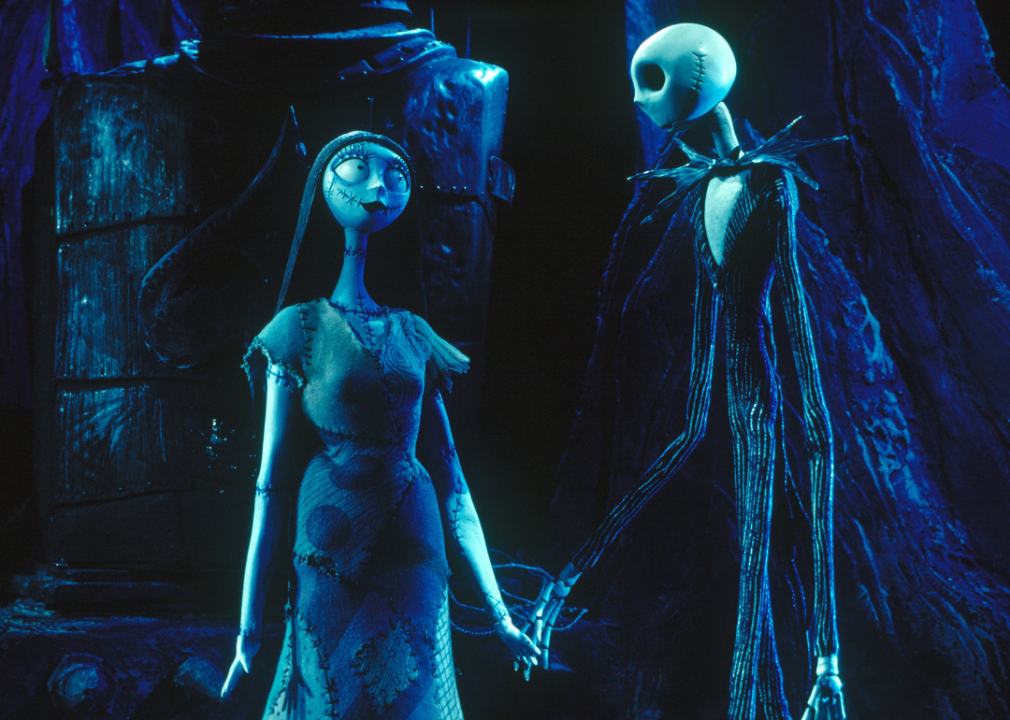 Sally and Jack Skellington in ‘The Nightmare Before Christmas.’