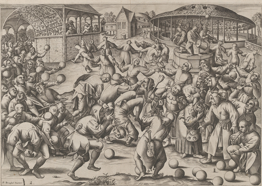 Festival of Fools’ engraving by Pieter Bruegel the Elder.