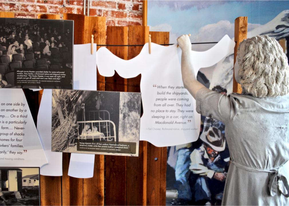 A photo of a Rosie the Riveter exhibit at the WWII Home Front National Historical Park