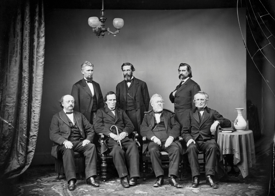 Portrait of the seven member Johnson Impeachment Committee.