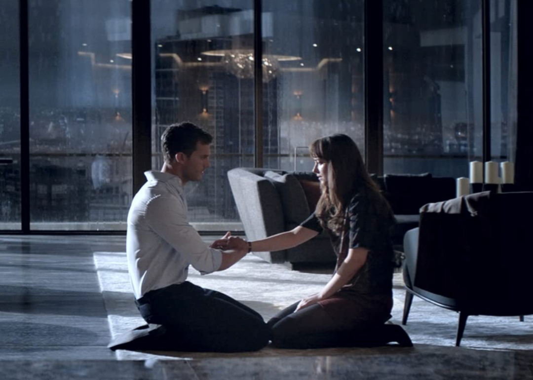 Dakota Johnson and Jamie Dornan in ‘Fifty Shades Darker’.