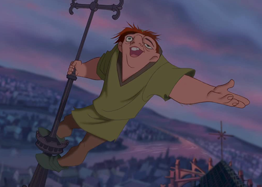 Animated still showing the Hunchback of Notre Dame from the animated feature