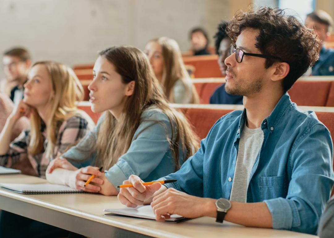 Students listening to a lecturer