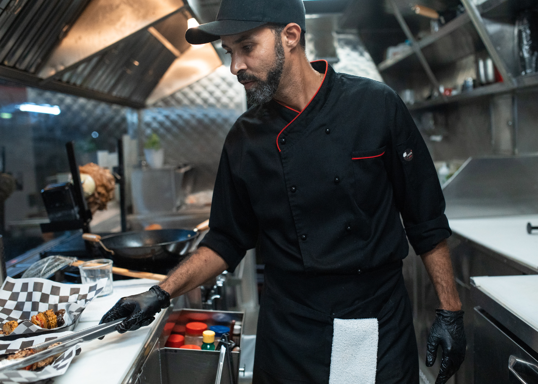 Man working in food truck