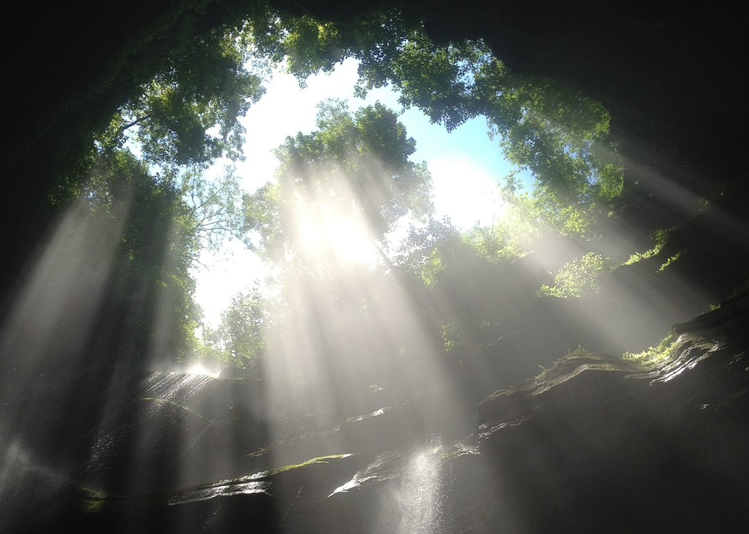 Looking upward in Neversink Pit.