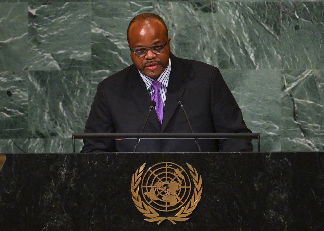 King Mswati III of Eswatini addresses the UN General Assembly.